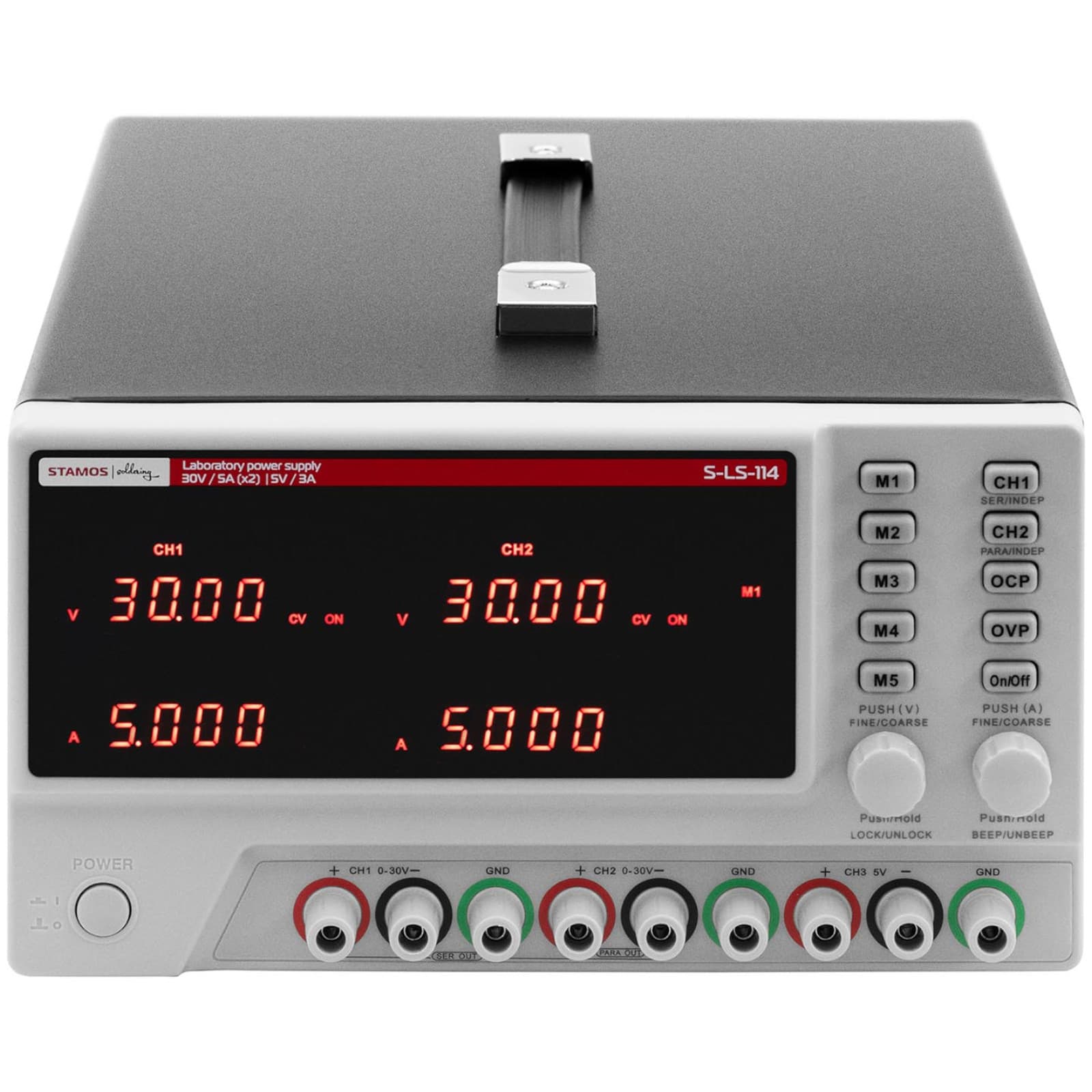 Zasilacz laboratoryjny serwisowy 0-30 V 0-5 A DC 550 W LED USB RS232