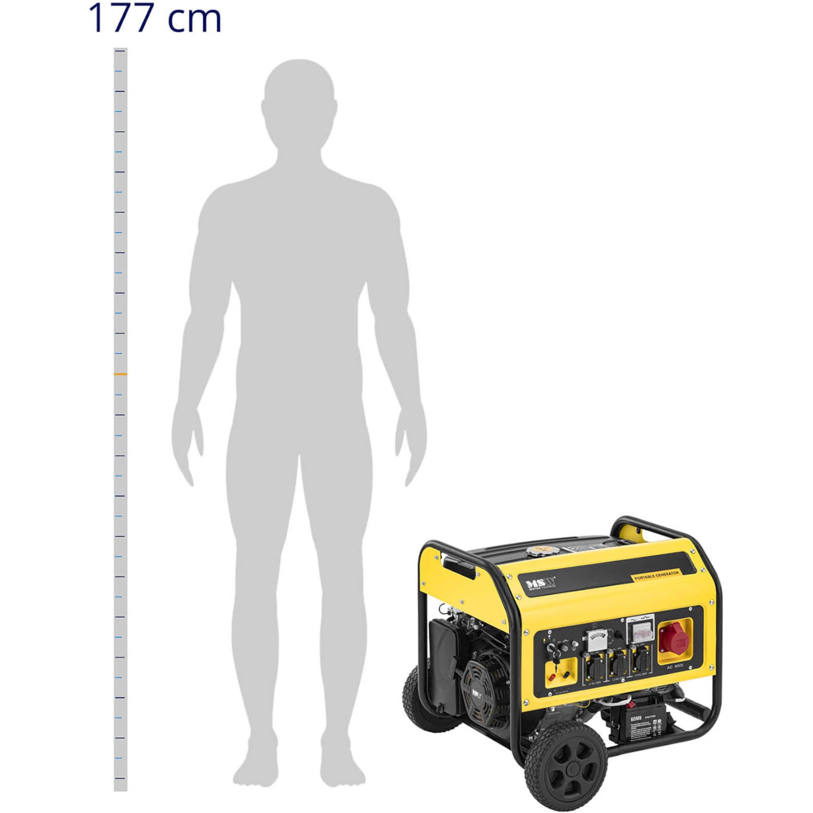 Agregat prądotwórczy mobilny z rozrusznikiem AC 230-400V / DC 12V 5500W